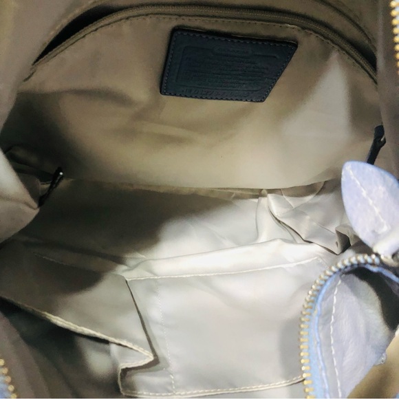 Coach women’s shoulder leather bag four pockets blue. 14”X 12” - Picture 8 of 9